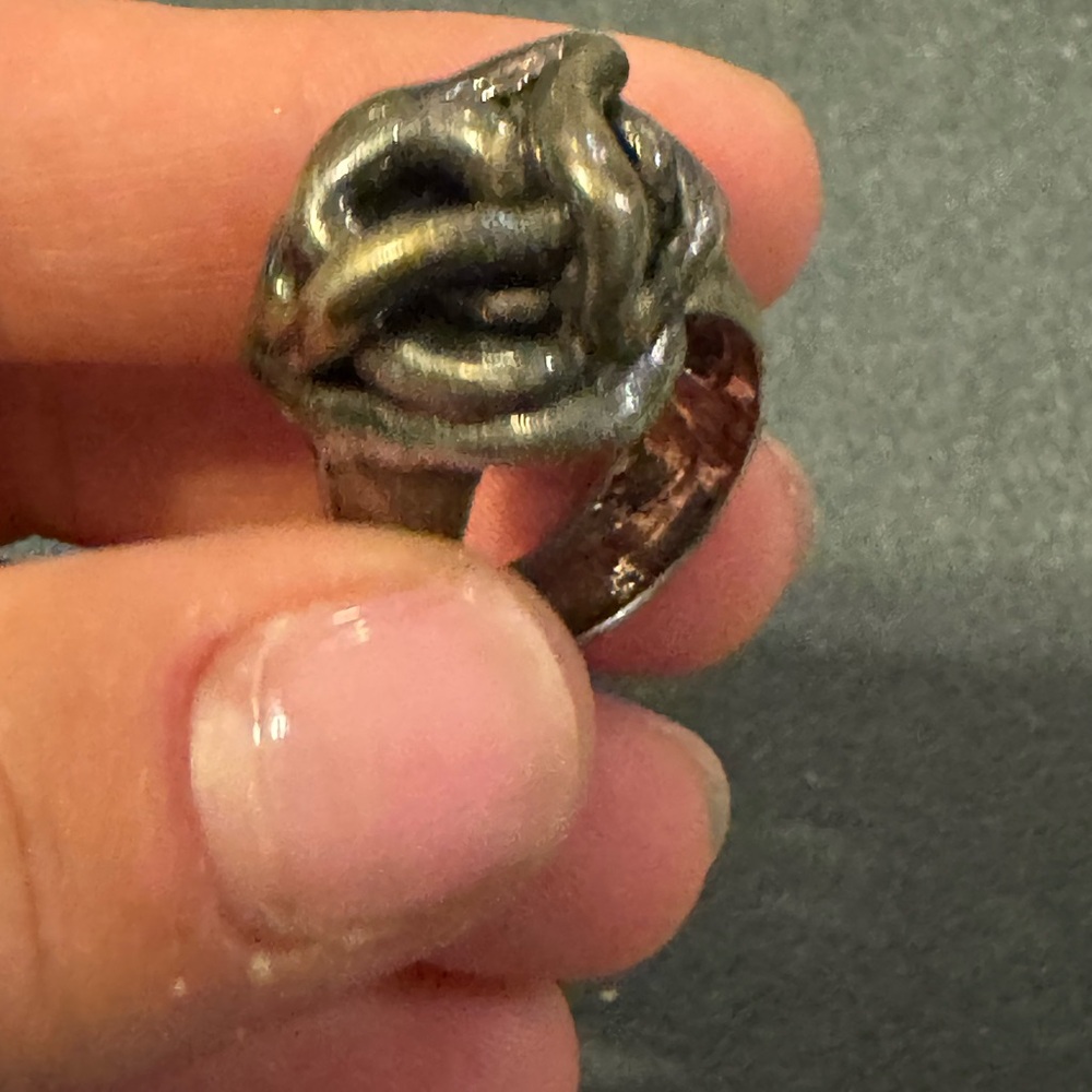 Vintage Brutalist Sterling Silver Large Knot Ring